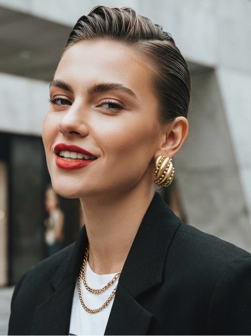 Vintage Sculptural Gold Tone Screw Back Clip-On Earrings